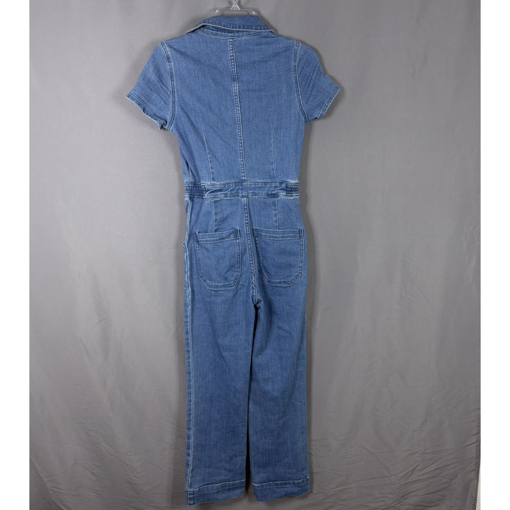 Show Me Your MuMu Medium Blue Denim Short-Sleeve Jumpsuit - Picture 5 of 13